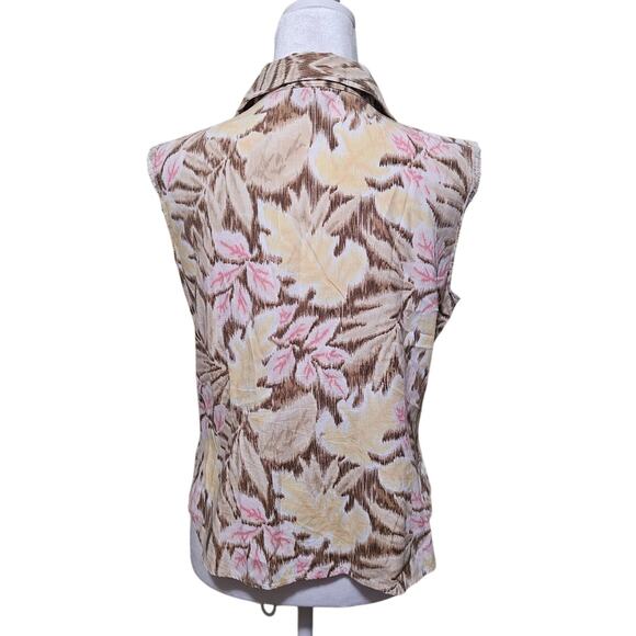 Gloria Vanderbilt Casual Floral Sleeveless Button Up Blouse Size Petite Med - Picture 4 of 7